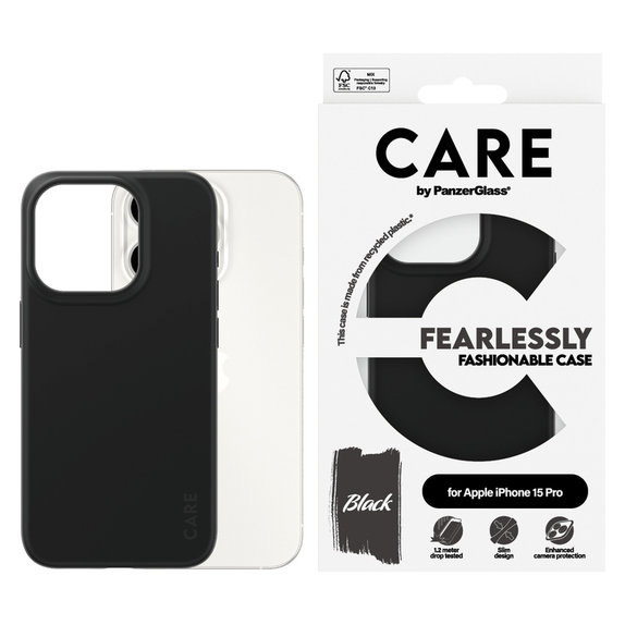 Case Fearlessly for iPhone 15 Pro, Black, PanzerGlass
