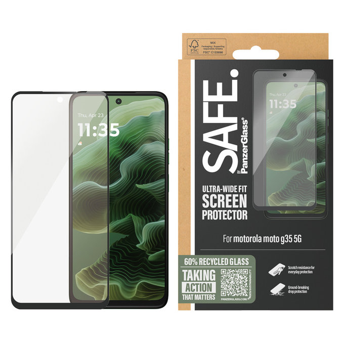 Tempered Glass for Motorola Moto G35, Black, SAFE by PanzerGlass