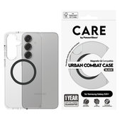 Case Urban Combat with Black QI for Samsung Galaxy S25+, Transparent, PanzerGlass