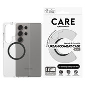 Case Urban Combat with Black QI for Samsung Galaxy S25 Ultra, Transparent, PanzerGlass