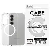 Case Urban Combat with White QI for Samsung Galaxy S25, Transparent, PanzerGlass