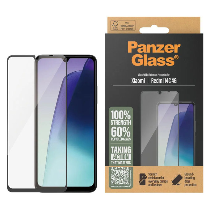 Tempered Glass UWF for Xiaomi Redmi 14C 4G, Clear, PanzerGlass