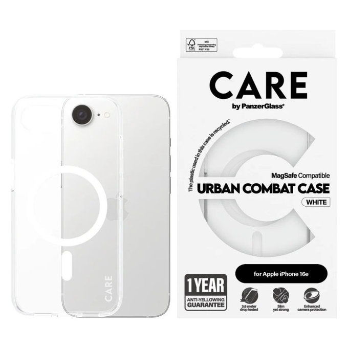 Urban Combat Case with MagSafe for iPhone 17e/16e, White, CARE