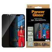UWF Privacy Tempered Glass with Applicator for iPhone 17e/16e/14/13/13 Pro, Black, PanzerGlass