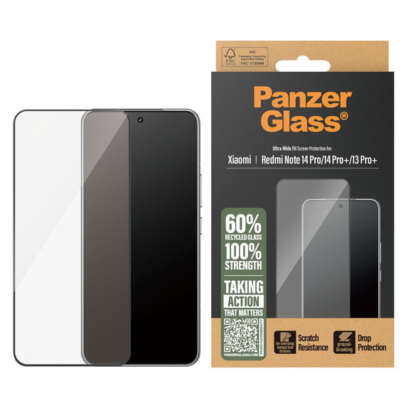 Tempered Glass UWF for Xiaomi Redmi Note 14 Pro/14 Pro+/13 Pro+, Black, PanzerGlass