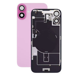 Apple iPhone 16 - Rear Housing Glass + Camera Lens + Metal Plate + Magsafe Magnet (Pink)