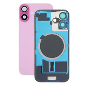 Apple iPhone 16 - Rear Housing Glass + Camera Lens + Metal Plate + Magsafe Magnet (Pink)