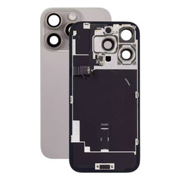 Apple iPhone 16 Pro - Rear Housing Glass + Camera Lens + Metal Plate + Magsafe Magnet (Natural Titanium)