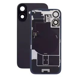 Apple iPhone 16 Plus - Rear Housing Glass + Camera Lens + Metal Plate + Magsafe Magnet (Black)