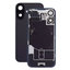 Apple iPhone 16 Plus - Rear Housing Glass + Camera Lens + Metal Plate + Magsafe Magnet (Black)