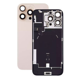 Apple iPhone 16 Pro Max - Rear Housing Glass + Camera Lens + Metal Plate + Magsafe Magnet (Desert Titanium)