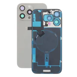 Apple iPhone 16 Pro Max - Rear Housing Glass + Camera Lens + Metal Plate + Magsafe Magnet (Natural Titanium)
