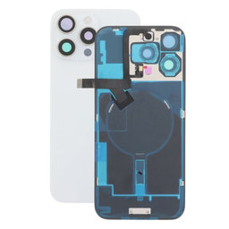 Apple iPhone 16 Pro Max - Rear Housing Glass + Camera Lens + Metal Plate + Magsafe Magnet (White Titanium)