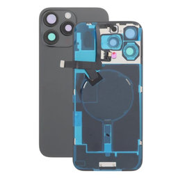 Apple iPhone 16 Pro Max - Rear Housing Glass + Camera Lens + Metal Plate + Magsafe Magnet (Black Titanium)