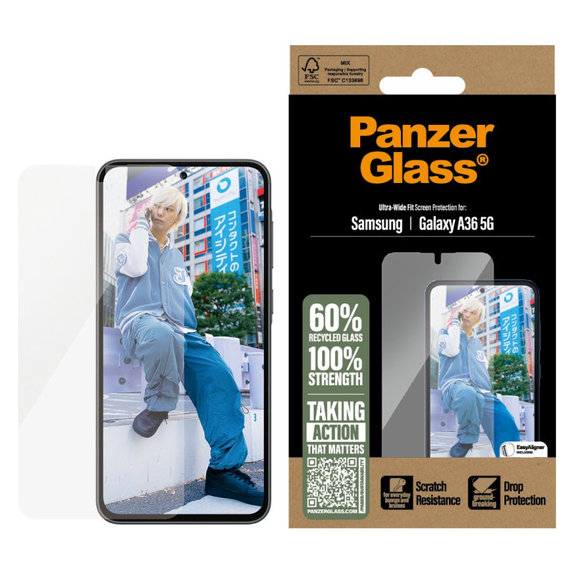 UWF Tempered Glass for Samsung A36 5G, Transparent, PanzerGlass