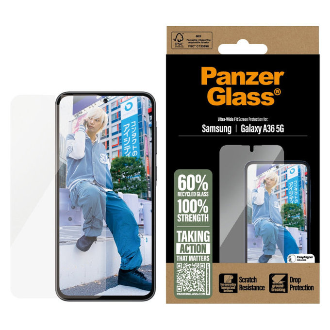 UWF Tempered Glass for Samsung A36 5G, Transparent, PanzerGlass