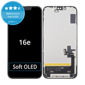 Display Soft OLED for iPhone 16e, Touch Screen with Frame, FixPremium