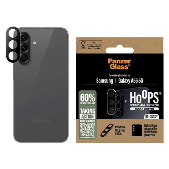 Camera Lens Protector Hoops for Samsung A56 5G, Clear, PanzerGlass