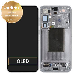 Samsung Galaxy S25 Plus - LCD Display + Touch Screen + Frame (Silver Shadow) - GH82-36368A Genuine Service Pack