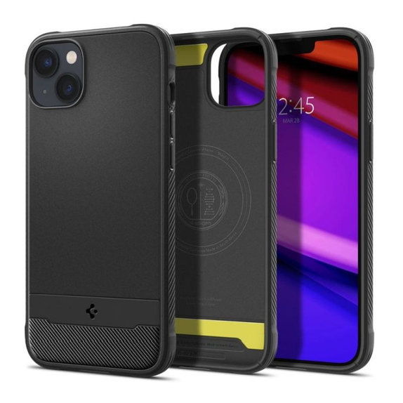 Spigen - Case Rugged Armor with MagSafe for iPhone 14, Matte Black
