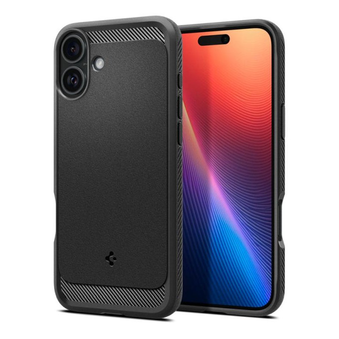 Spigen - Case Rugged Armor with MagSafe for iPhone 16, Matte Black