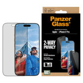 UWF 2-Way Privacy Tempered Glass with Applicator for iPhone 17 Pro, Black, PanzerGlass