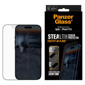 Tempered Glass UWF Stealth with Fastfit for iPhone 17 Pro, Black, PanzerGlass