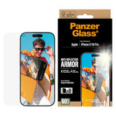 Tempered Glass Anti-Reflective with Applicator for iPhone 17/16 Pro, Black, PanzerGlass