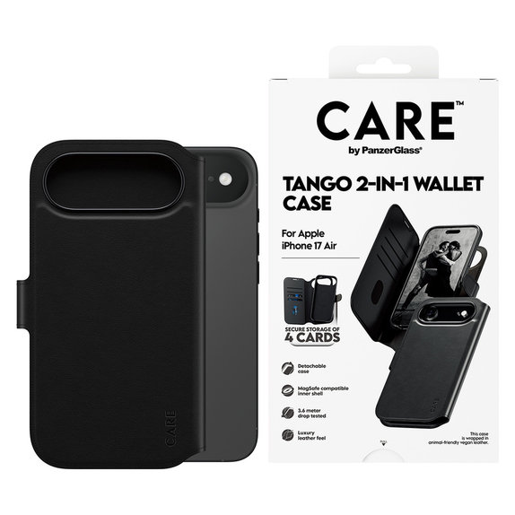 Case Wallet Tango Two-In-One with MagSAFE by PanzerGlass for iPhone Air, Black, PanzerGlass