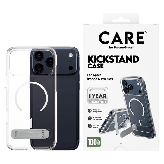 Case Kickstand for iPhone 17 Pro Max, Transparent, PanzerGlass