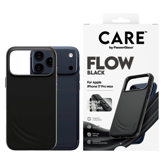 Case FLOW with MagSafe for iPhone 17 Pro Max, Black, PanzerGlass