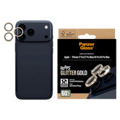 Camera Lens Protector Hoops for iPhone 17 Pro Max/17 Pro/16 Pro Max/16 Pro, Glitter Gold, PanzerGlass