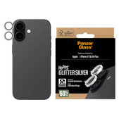 Camera Lens Protector Hoops for iPhone 17/16 Plus/16, Glitter Silver, PanzerGlass
