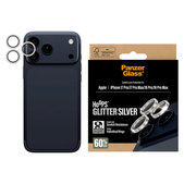 Camera Lens Protector Hoops for iPhone 17 Pro Max/17 Pro/16 Pro Max/16 Pro, Glitter Silver, PanzerGlass