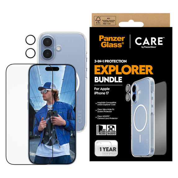 Bundle 3-in-1 Explorer for iPhone 17, PanzerGlass