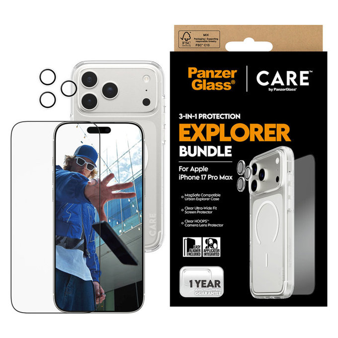 Bundle 3-in-1 Explorer for iPhone 17 Pro Max, PanzerGlass
