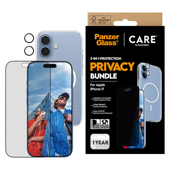Bundle 3-in-1 Privacy for iPhone 17, PanzerGlass