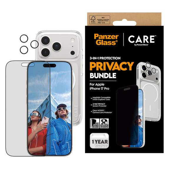 Bundle 3-in-1 Privacy for iPhone 17 Pro, PanzerGlass