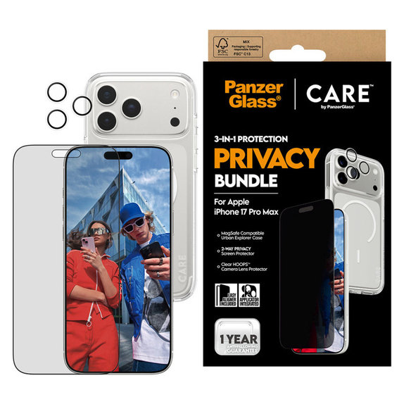 Bundle 3-in-1 Privacy for iPhone 17 Pro Max, PanzerGlass