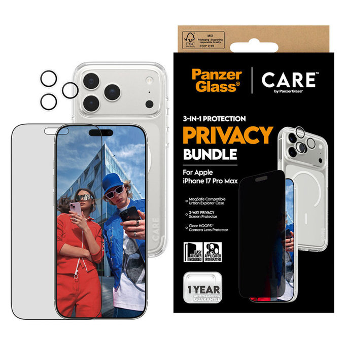 Bundle 3-in-1 Privacy for iPhone 17 Pro Max, PanzerGlass