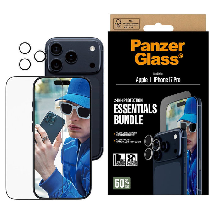 Bundle Essentials 2-in-1 for iPhone 17 Pro, PanzerGlass