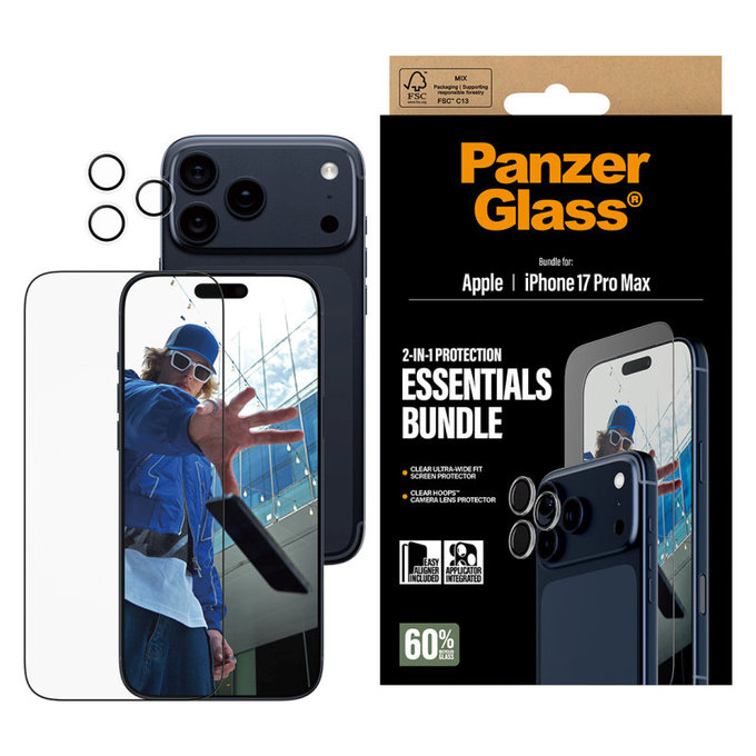 Bundle Essentials 2-in-1 for iPhone 17 Pro Max, PanzerGlass