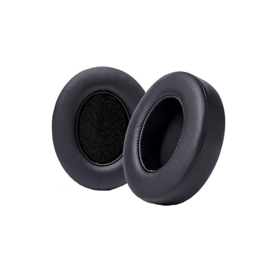 Replacement Ear Pads for Beats Studio 2, 3, Memory foam + Leather, Black, 1 pair