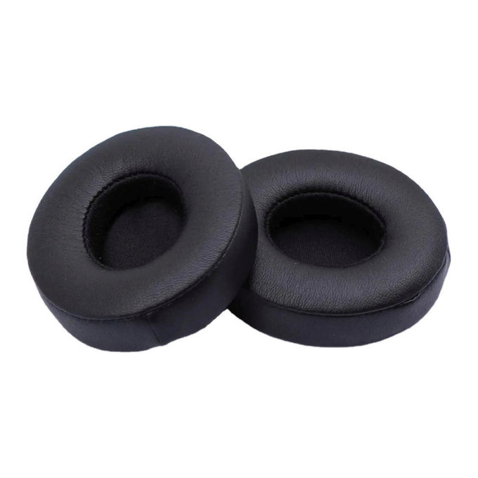 Replacement Ear Pads for Beats Solo 2, 3, Memory foam + Leather, Black, 1 pair