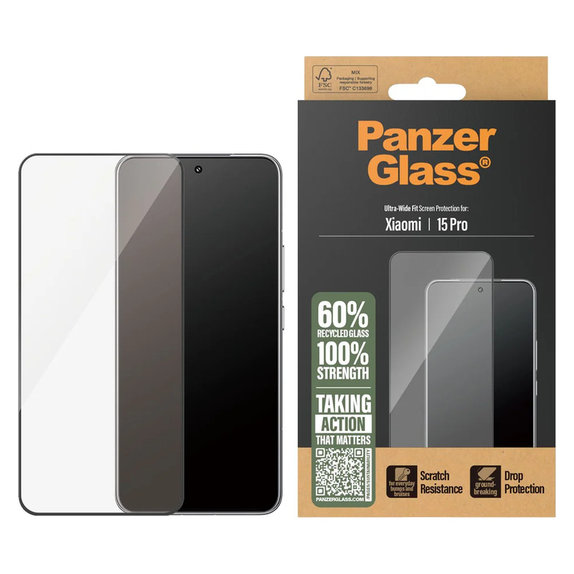 Tempered Glass UWF for Xiaomi 15 Pro, Black, PanzerGlass