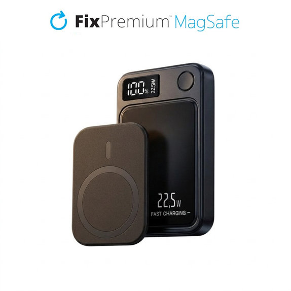 FixPremium - MagSafe PowerBank 5000 mAh with LED Display, black