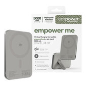 Wireless PowerBank 5000 mAh, with Rotating Stand 20 W, MagSafe Compatible, Qi2/USB-C, Titanium, empower