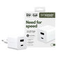 Travel Adapter Grand Prix USB-C/USB-A, GaN, 35 W PD, silver white, empower