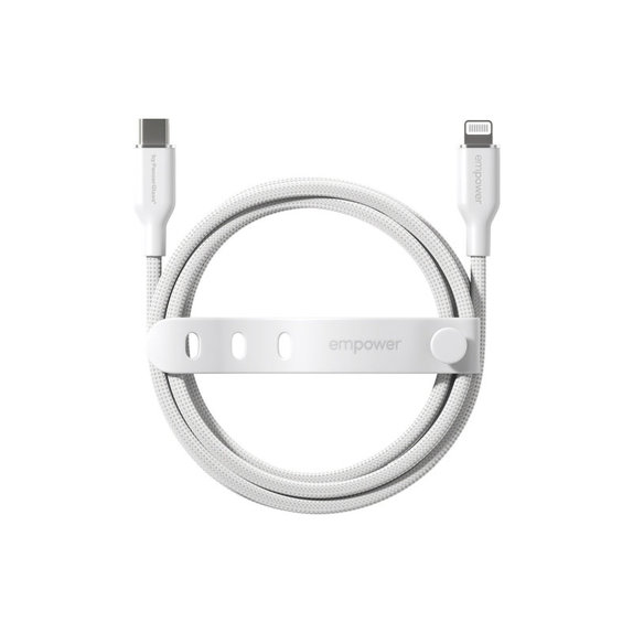 USB-C/Lightning Cable, 60 W, Racing, 1, 2 m, Silver White, empower