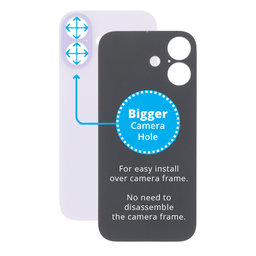 Apple iPhone 17 - Rear Housing Glass with Bigger Camera Hole (Lavender)
